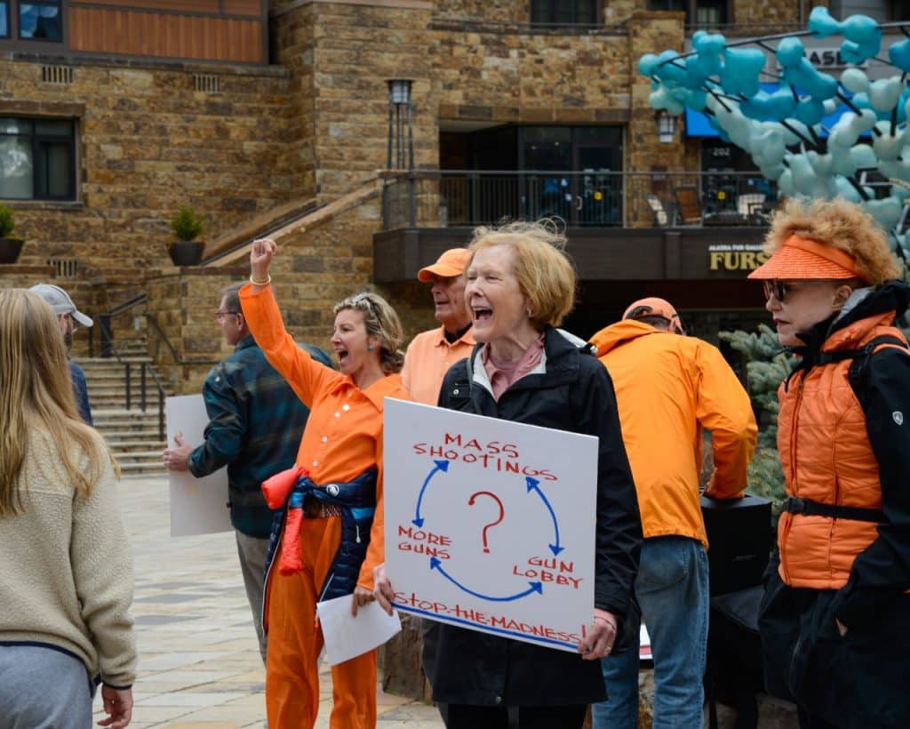 Moms march in Vail in support of gun reform Sunday, a day after six
